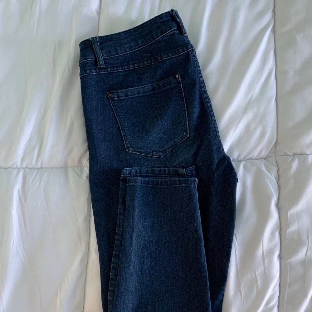 Dark Blue Medium Rise Blue Jeans